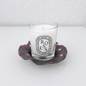 Bronze copper lotus leaf candle holder